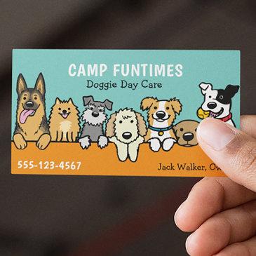 dog sitter pet sitting cartoon cute peeking dogs business invitations