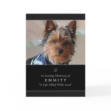 dog sympathy custom photo memorial invitations - black