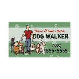 Small Dog Walking Dog Walker Training Male Custom Promo Business Invitations Front View