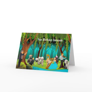 dogs and musicians fun birthday serenade invitations