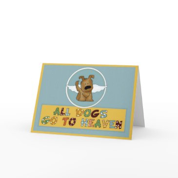dog's go to heaven pet sympathy greeting invitations