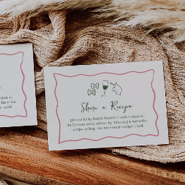Small Dolce Vita Bridal Shower Recipe Request Enclosure Invitations Front View
