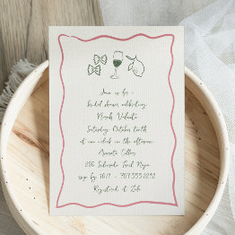 Small Dolce Vita Handwritten Bridal Shower Invitation Front View