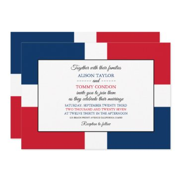 dominican flag, flag of dominican republic wedding invitation