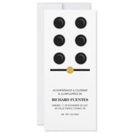 Small Domino Party Themed Invitation Front View