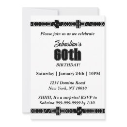 Small Dominos Theme Birthday Invitation Front View