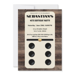 Small Domino's Theme Invitation Front View