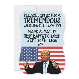 Small Donald Trump Personalized Wedding Invitations Front View