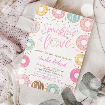 donut baby sprinkle invitation sprinkled with love