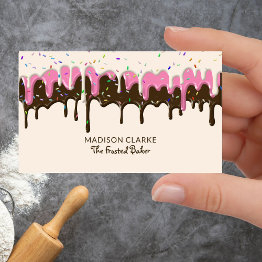 Small Donut Frosting Sprinkles Baker Bakery Business Invitations Front View