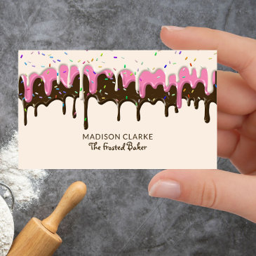 donut frosting sprinkles baker bakery business invitations