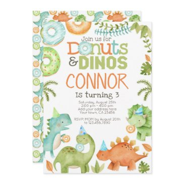 donuts and dinos invitation