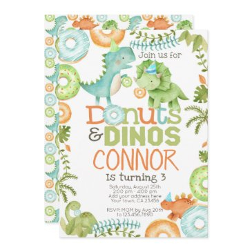 donuts and dinosaurs invitation