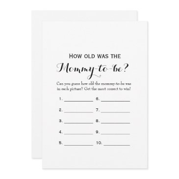 double side- 2 baby shower games- how old | advice invitation