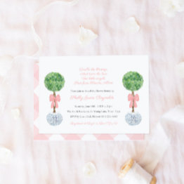 Small Double The Blessings Twin Girls Classy Baby Shower Invitation Front View