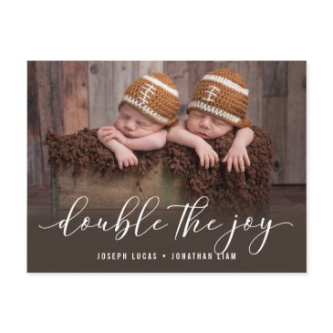 double the joy twin photo birth announcement postinvitations