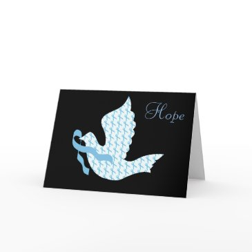 dove of hope light blue ribbon - prostate cancer holiday invitations