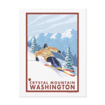 downhhill snow skier - crystal mountain, wa postinvitations