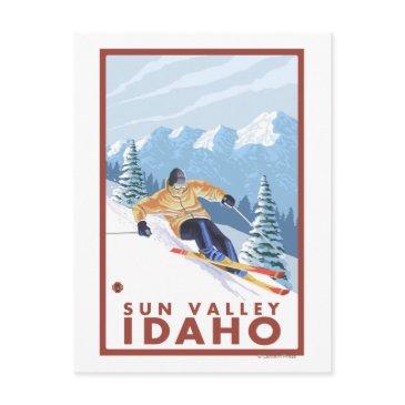 downhhill snow skier - sun valley, idaho postinvitations