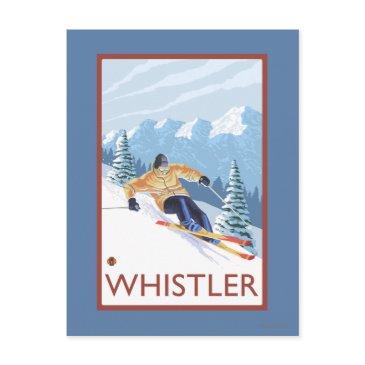 downhhill snow skier - whistler, bc canada postinvitations