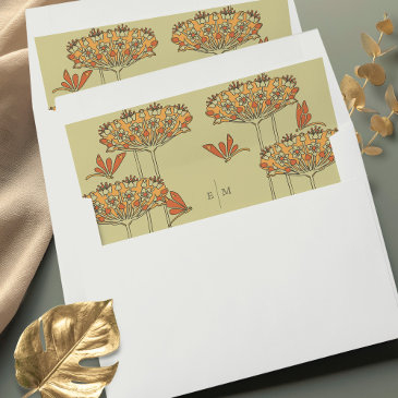 dragonflies art nouveau vintage envelope liner