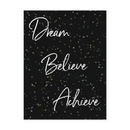 Small Dream, Believe, Achieve Motivational Postinvitations Front View