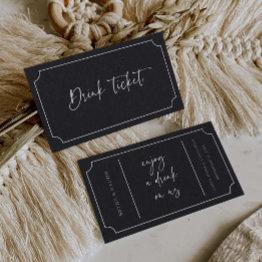 Small Drink Ticket Wedding Reception Bar Token Invitations B613 Front View