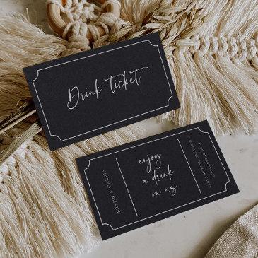 drink ticket wedding reception bar token invitations b613