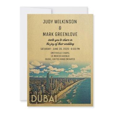 dubai wedding invitation vintage mid-century