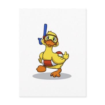 duck wearing snorkeling mask | choose back color postinvitations