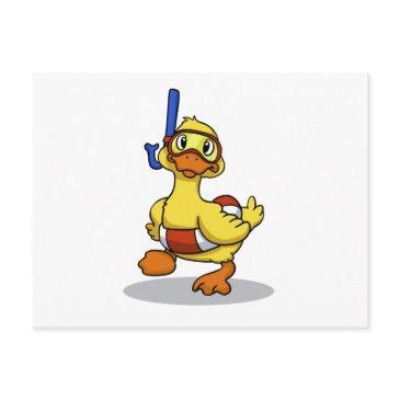 duck wearing snorkeling mask | choose back color postinvitations