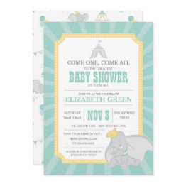 Small Dumbo | Neutral Baby Shower Invitation Front View