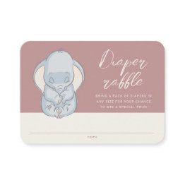 Small Dumbo & Stork | Over The Moon Diaper Raffle Place Invitations Front View