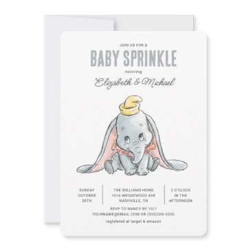dumbo watercolor baby sprinkle invitation