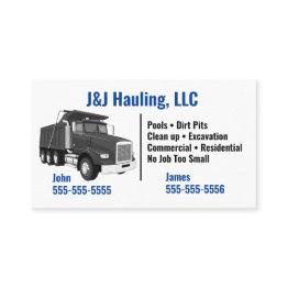 Small Dump Truck Business Invitations Front View