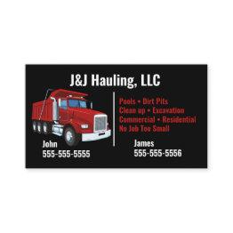 Small Dump Truck Business Invitations Front View