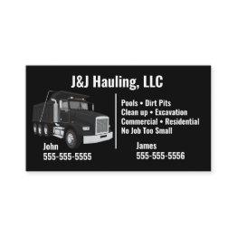 Small Dump Truck Business Invitations Front View