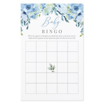 dusty blue flowers roses baby bingo game