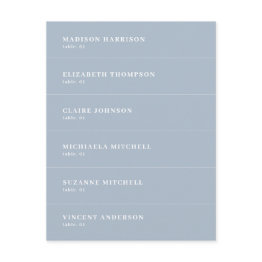 Small Dusty Blue Wedding Place Name Card Diy Front View