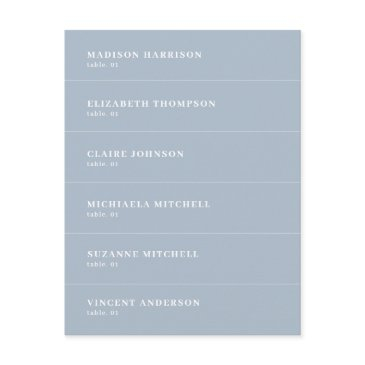 dusty blue wedding place name card diy