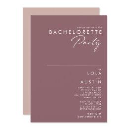 Small Dusty Boho | Purple And Rose Bachelorette Party Invitation Front View