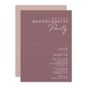 dusty boho | purple and rose bachelorette party invitation