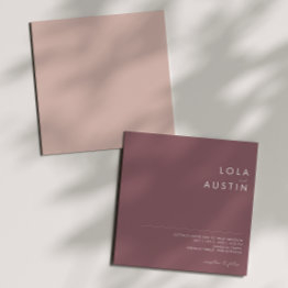 Small Dusty Boho | Purple And Rose Square Invitation Front View