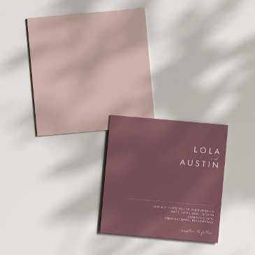 dusty boho | purple and rose square invitation