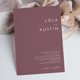 Small Dusty Boho | Purple And Rose Wedding Invitation Front View