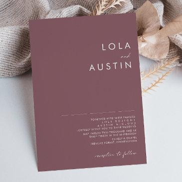 dusty boho | purple and rose wedding invitation
