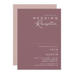 Small Dusty Boho | Purple And Rose Wedding Reception Invitation Front View