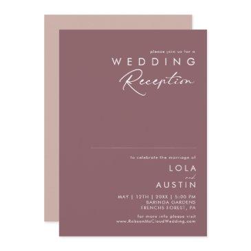 dusty boho | purple and rose wedding reception invitation