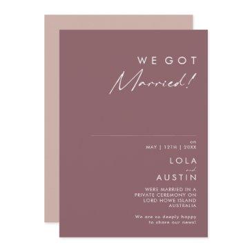 dusty boho | purple & rose elopement announcement