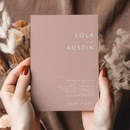 Small Dusty Boho | Rose And Purple Wedding Invitation Front View